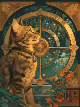 " ФРЕЯ" PZLD- 008 Пазл деревянный " Кот Фортуны" 500 элемент. 