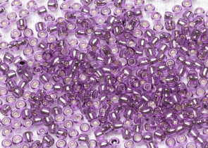 Бисер Япония круглый 11/0 10г 2219 светлый виноград, серебряная линия внутри